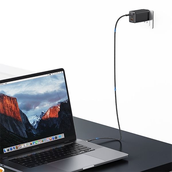 USAMS Kabel pleciony 240W USB-C/USB-C1.2m SY Series tarnish SJ727USB01