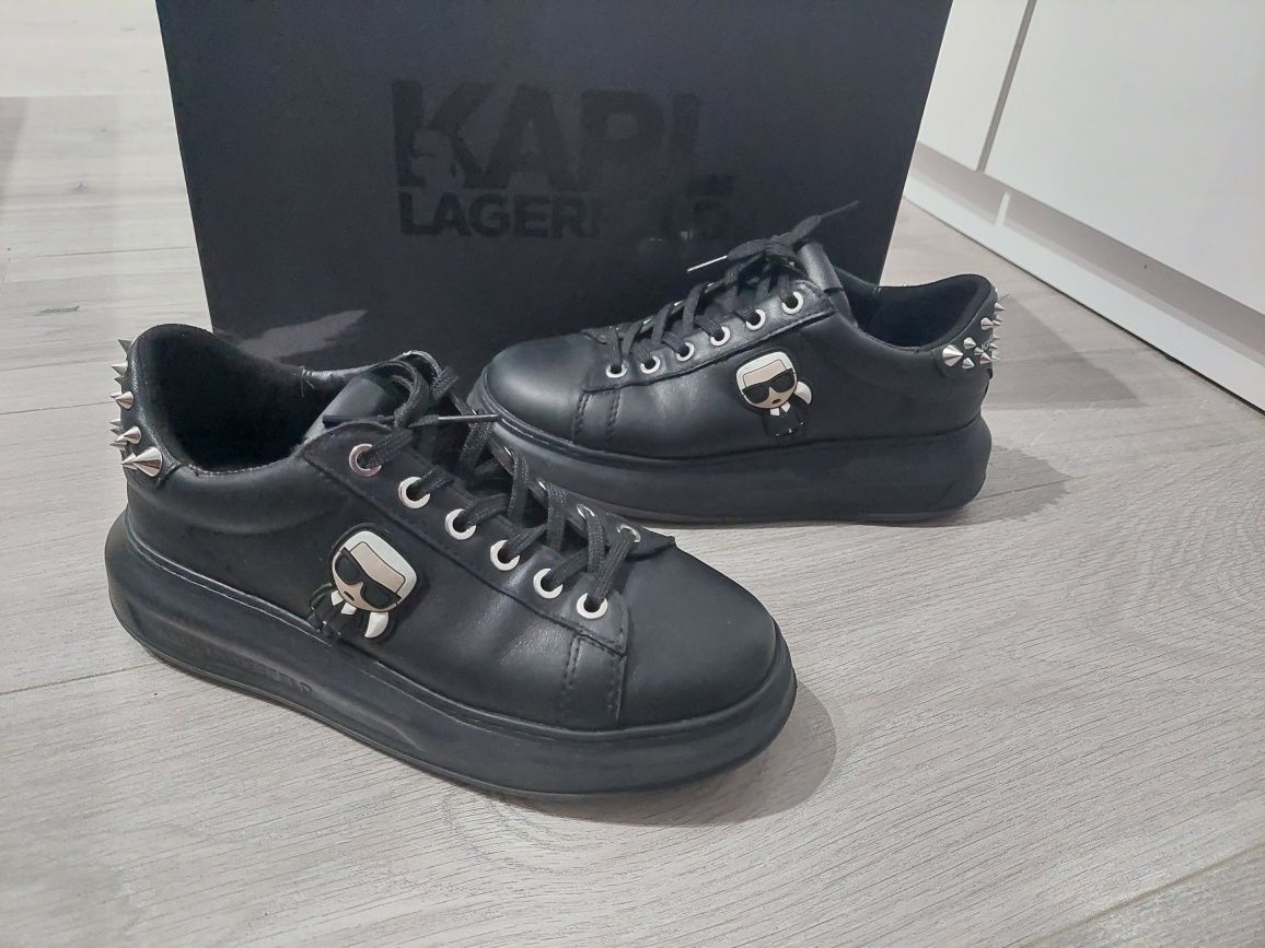 Karl Lagerfeld Sneakersy czarne z ćwiekami skóra r. 36 oryginał