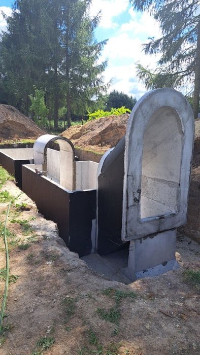 Piwniczka betonowa piwnica ogrodowa ziemianka kopuła schody szamba tun