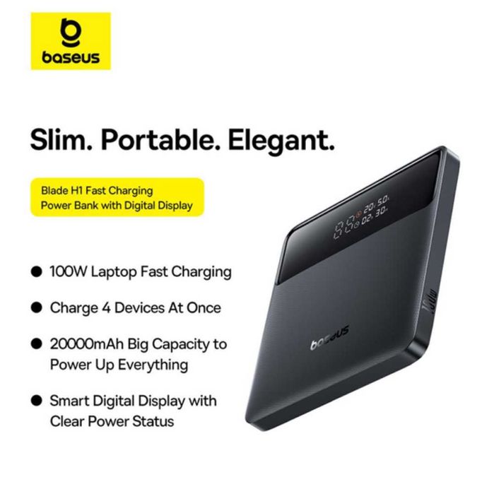 Power Bank  Baseus Blade H1 20000mAh 100W для зарядки MacBook ноутбука