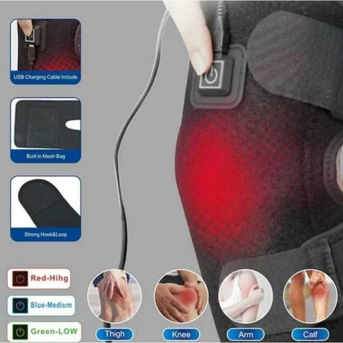 Электрический Массажер бандаж для колена, плеча локтя с подогревом USB