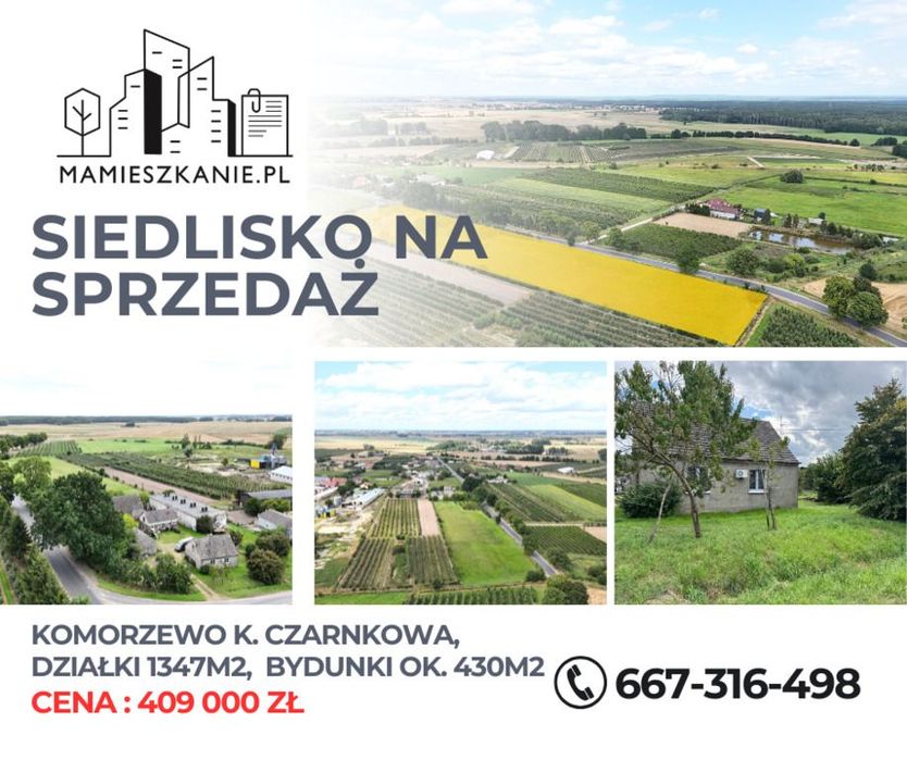 Na sprzedaż siedlisko, Komorzewo k. Czarnkowa,