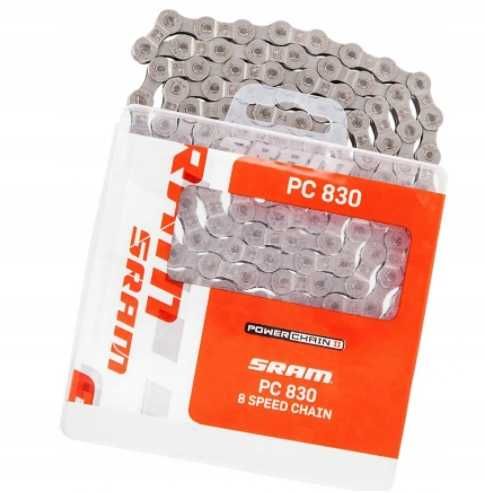 Nowy Łańcuch Rowerowy SRAM PC-830 8 rzędowy + spinka, 114 ogniw