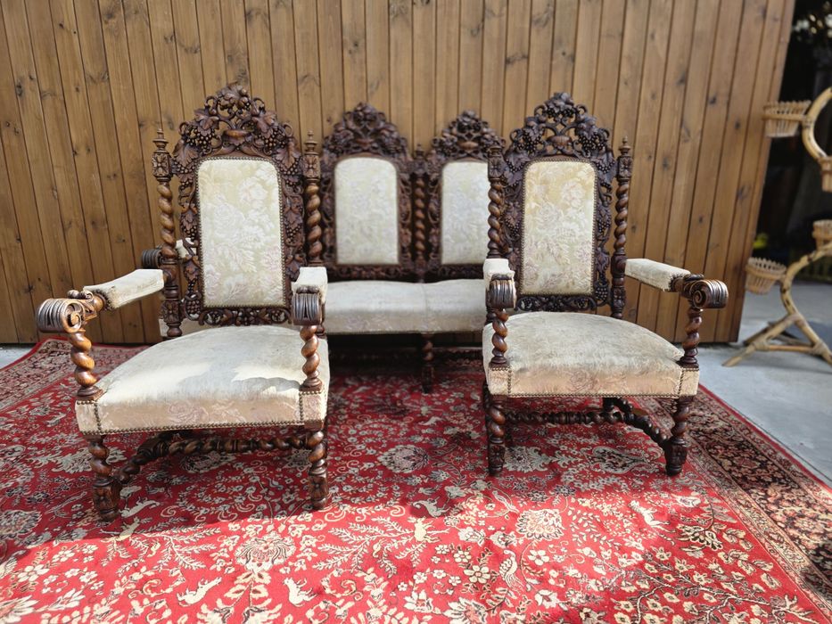Wypoczynek barok renesans rzeźbiony sofa + trony #2011 Stylowy Węgrów