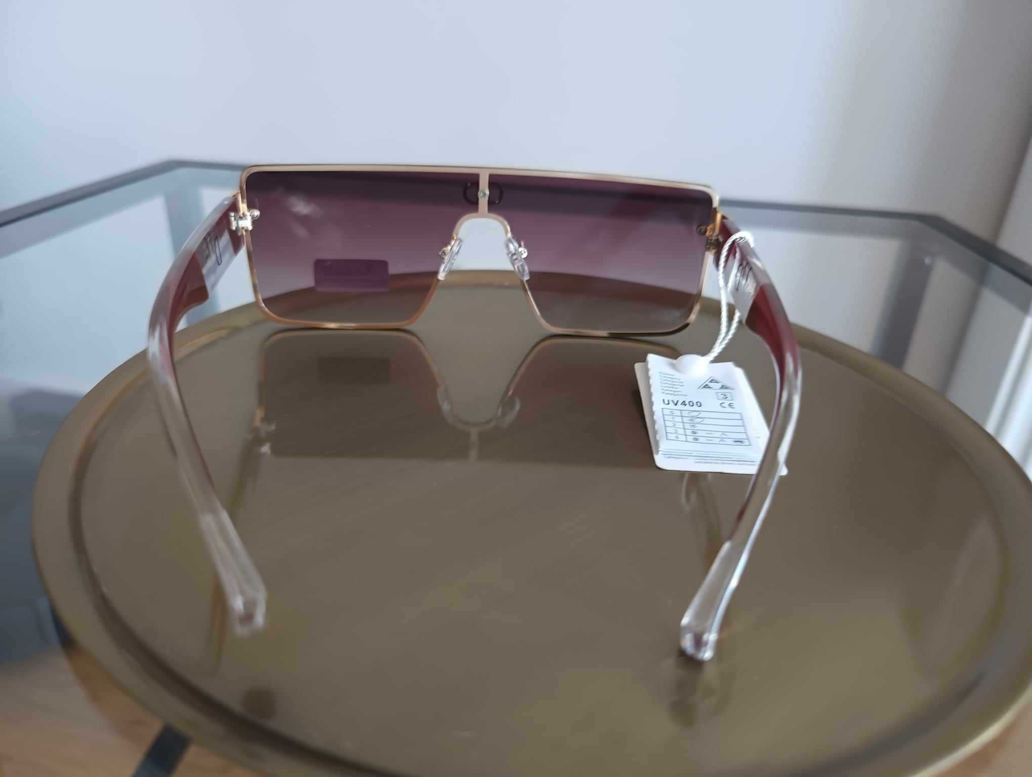 Modne okulary przeciwsłoneczne, eleganckie oprawki, UV 400, brązowe