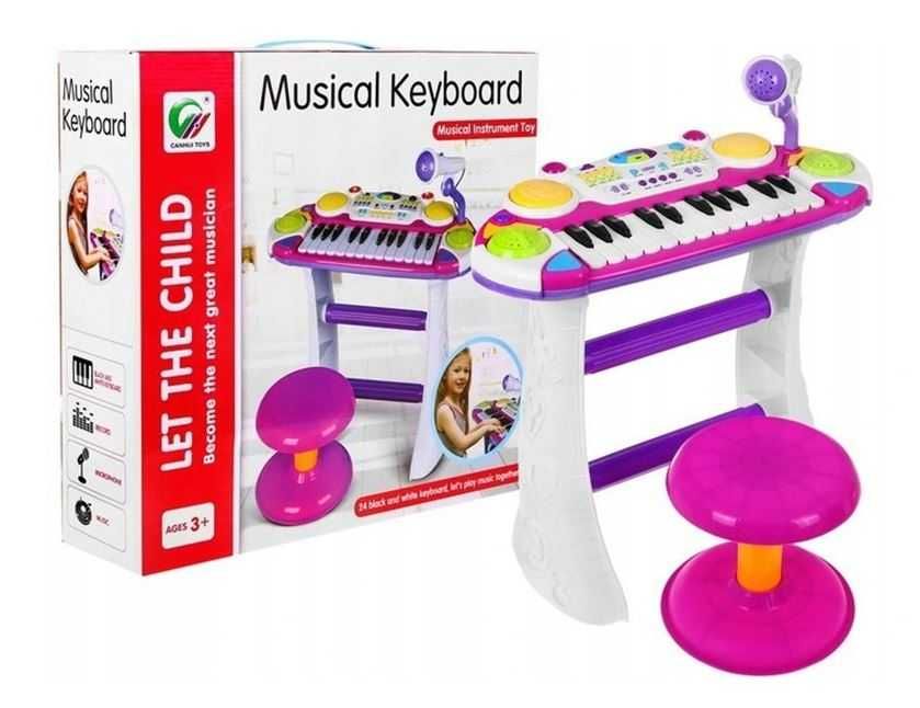 Zestaw muzyczny Keyboard + Werble + Mikrofon dla dzieci 3+