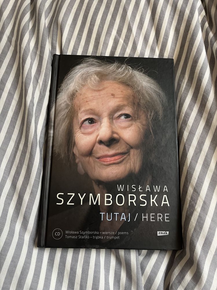 wisława szymborska tutaj/here książka i cd wiersz