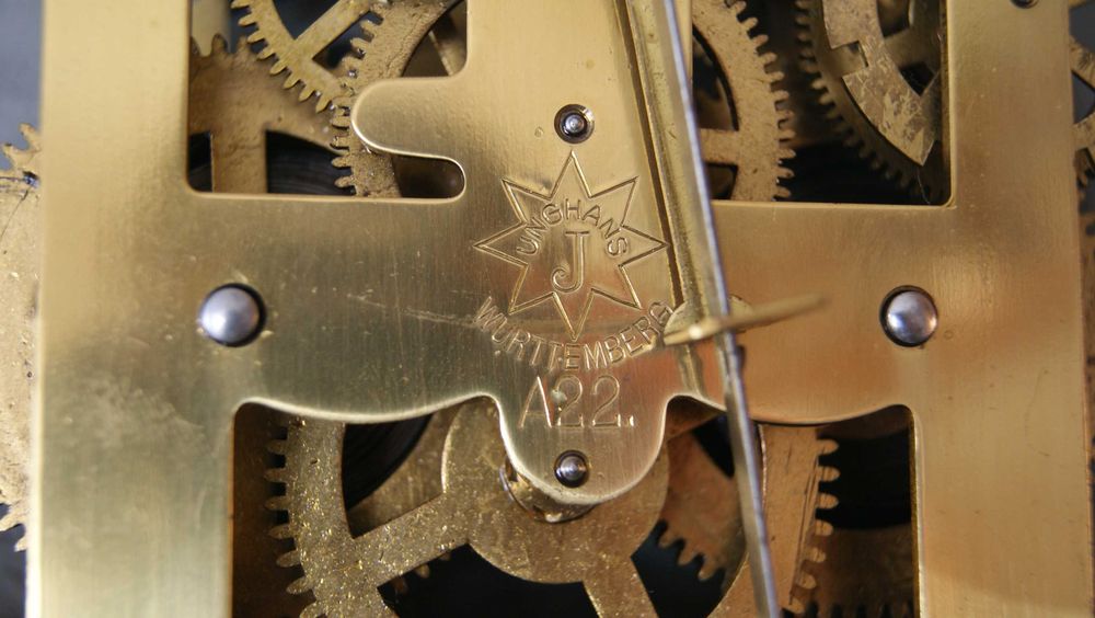 219 Zegar wiszący mechaniczny Junghans z 1922 roku antyk