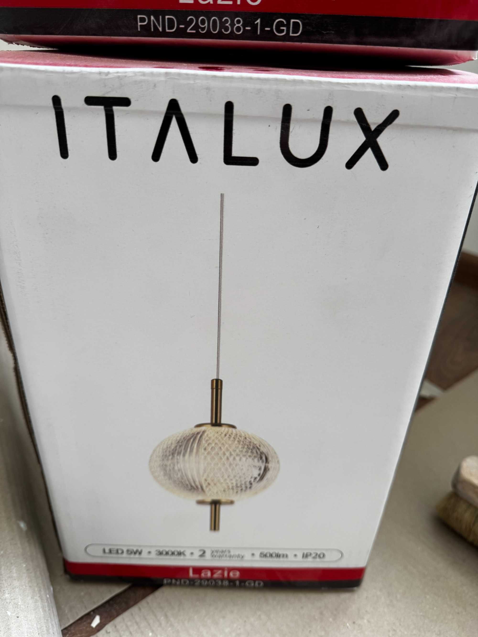 Zestaw 2 lampy Italux kryształ nad wyspę, nowe