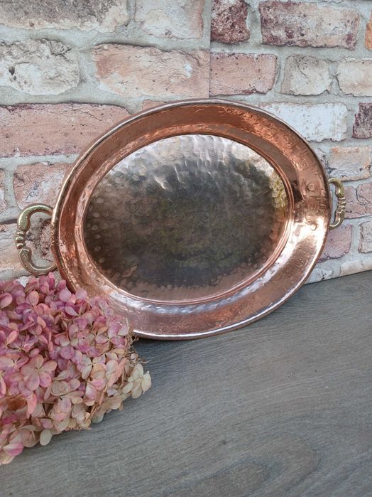 Rezerwacja Duży miedziany półmisek patera taca miedziana
