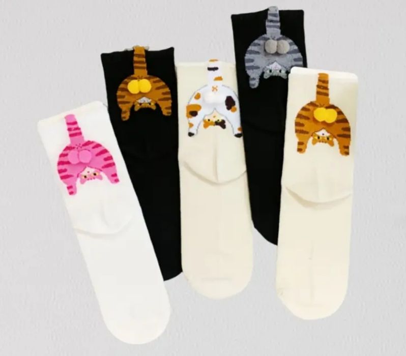 Кумедні шкарпетки з котом