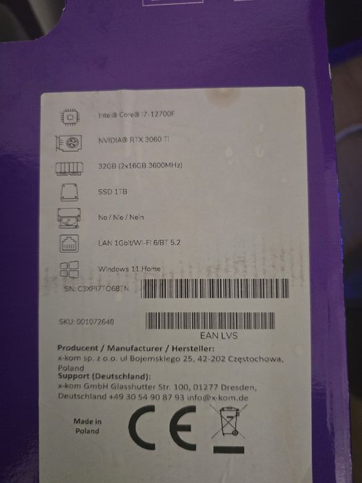 Komputer i7-12700F RTX 3060Ti