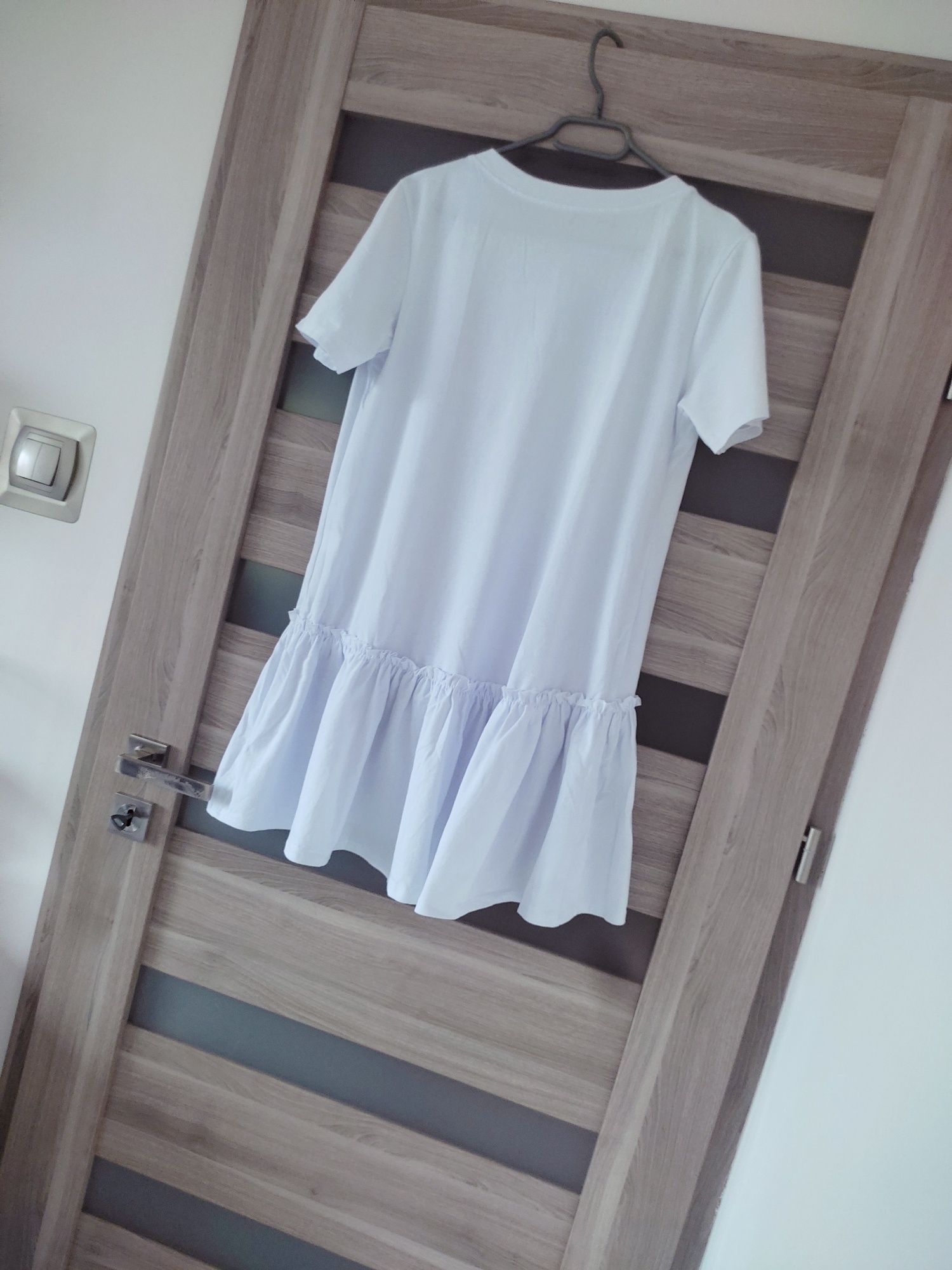 Bawełniana biała sukienka oversize roz uni