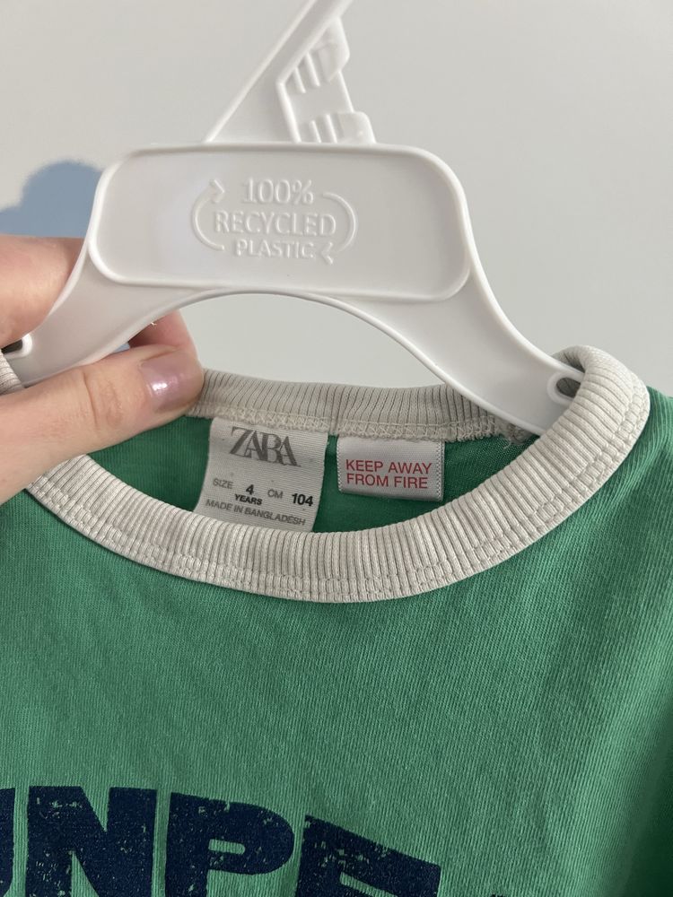 Zara t-shirt tshirt koszulka krótki rękaw 104 zielona
