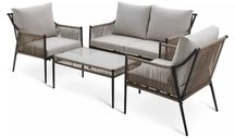 Zestaw mebli ogrodowych Pesaro sofa, dwa fotele, stolik, rattan syntet