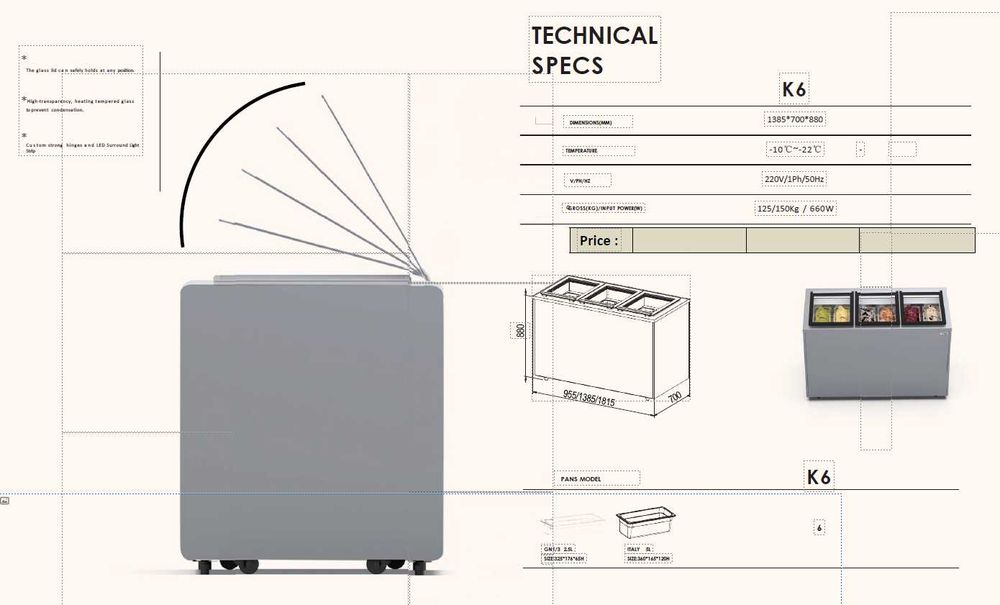 Witryna , konserwator do lodów K6