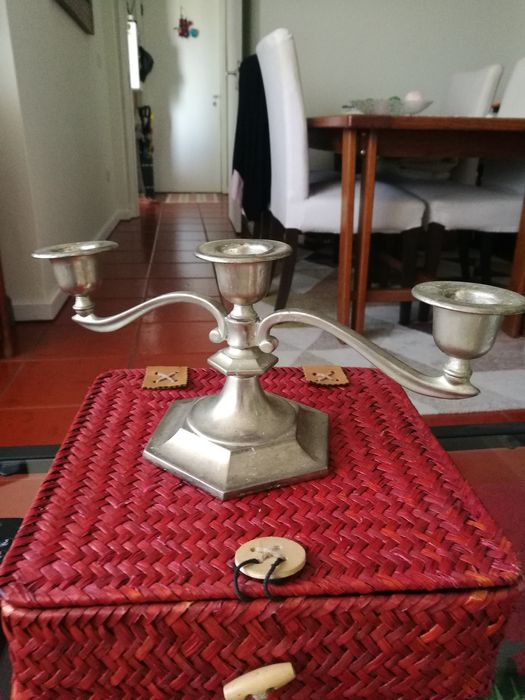 Castiçal banhado prata