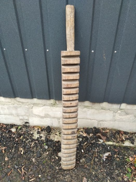 Старинный рубель для глажки стирки утюг деревянный ребрак пральник