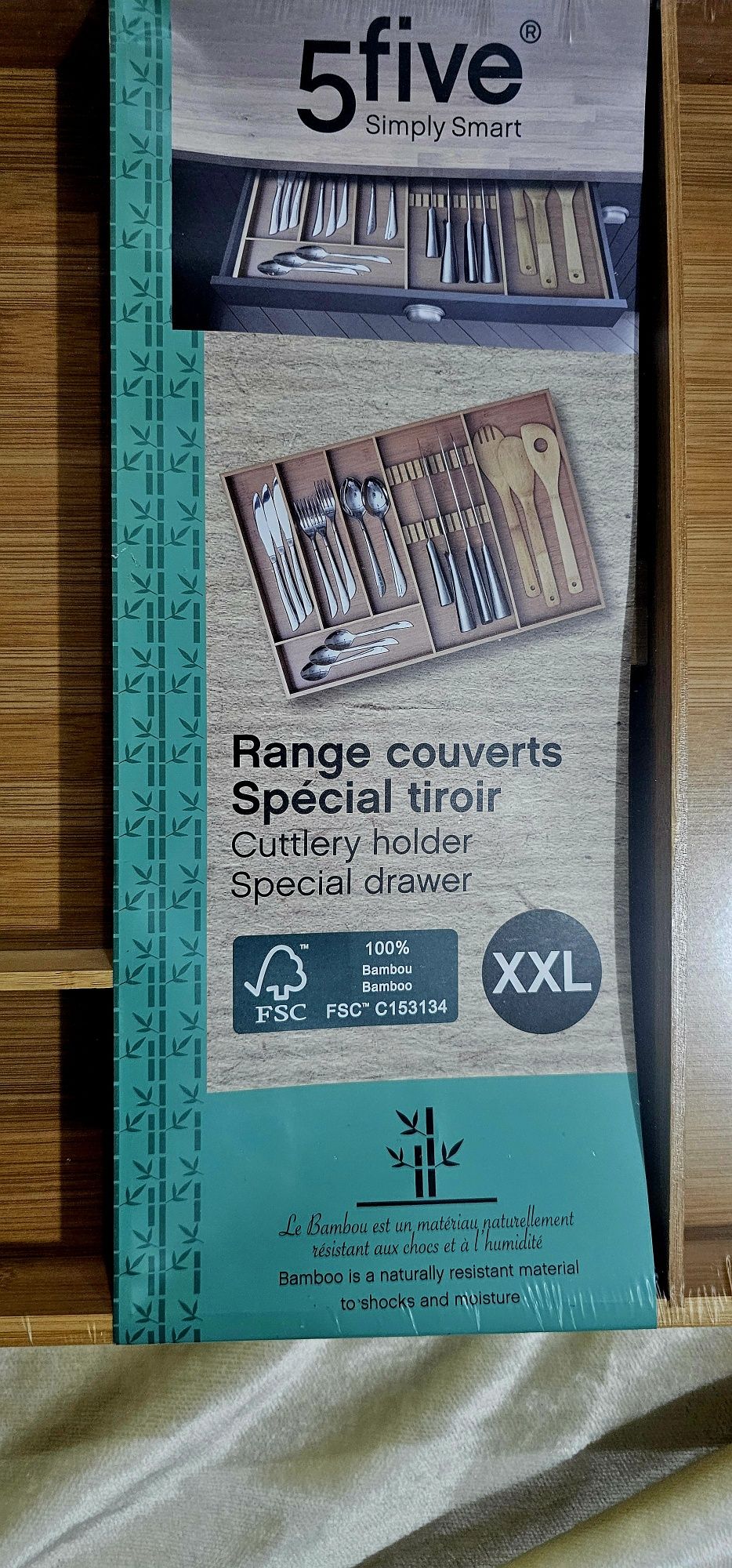 Tabuleiros organizadores talheres Bambu XXL 5five NOVOS!