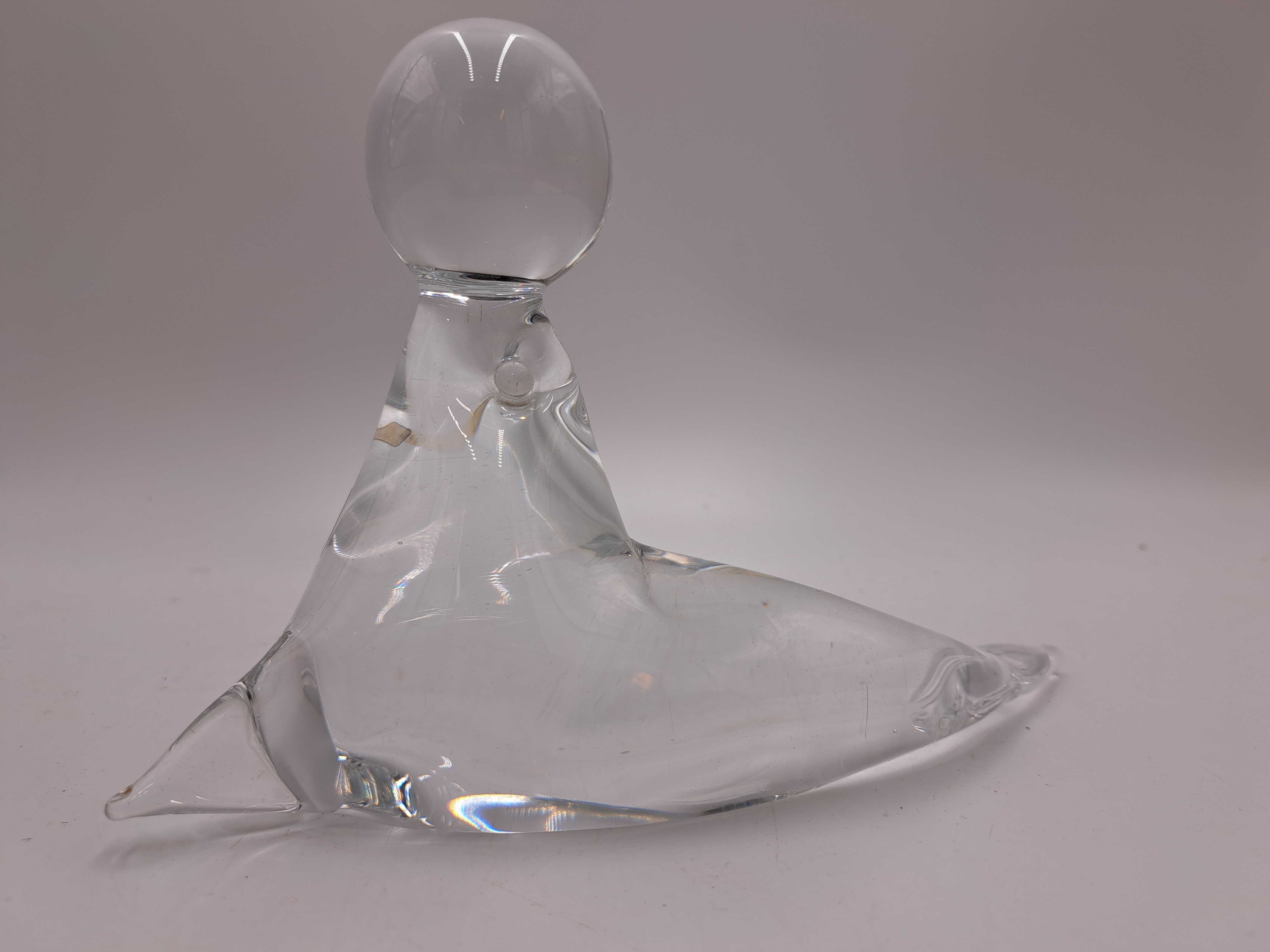 Figurka szklana foka szkło V. Nason & c. Murano Włochy przycisk