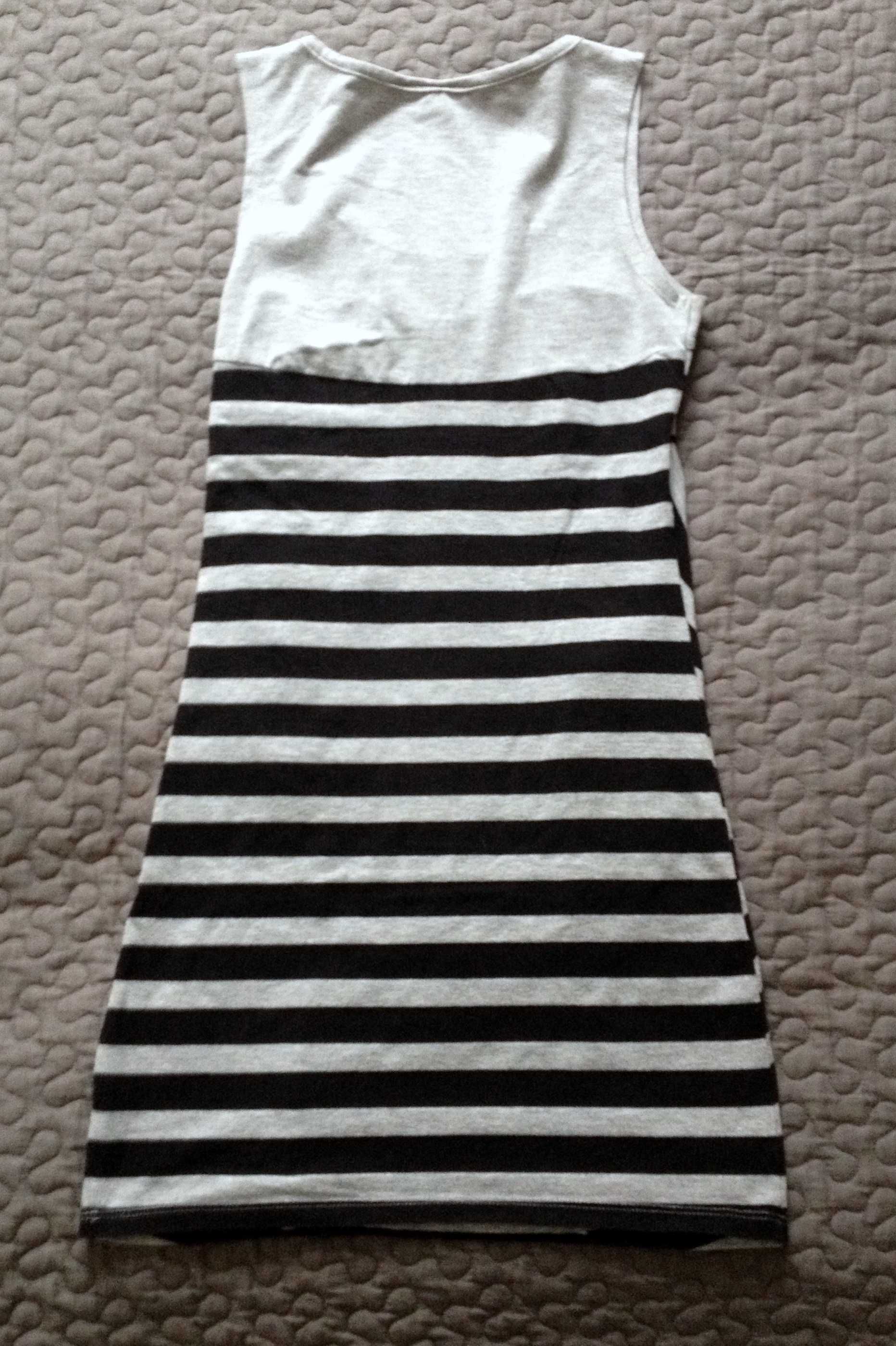 TALLY WEIJL sukienka szaro-czarne paski dopasowana rozm. XS 34 stan DB