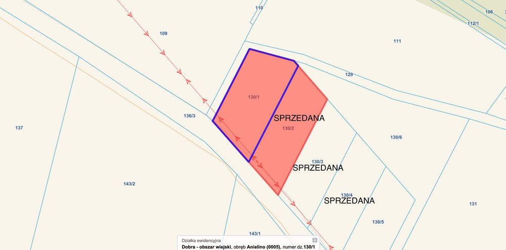 Ostatnia działka budowlana  Anielino 1450mkw z warunkami zabudowy