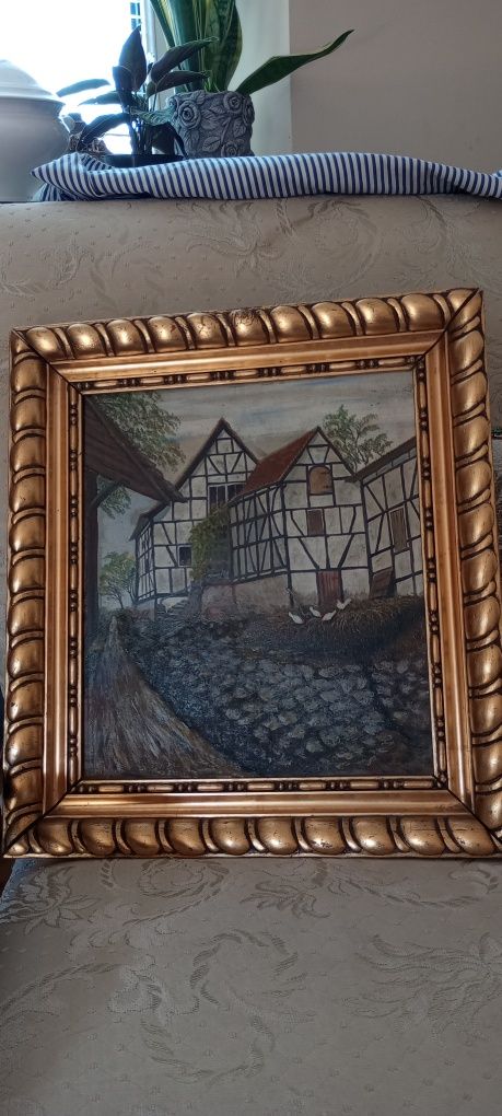 Piękny obraz olej deska