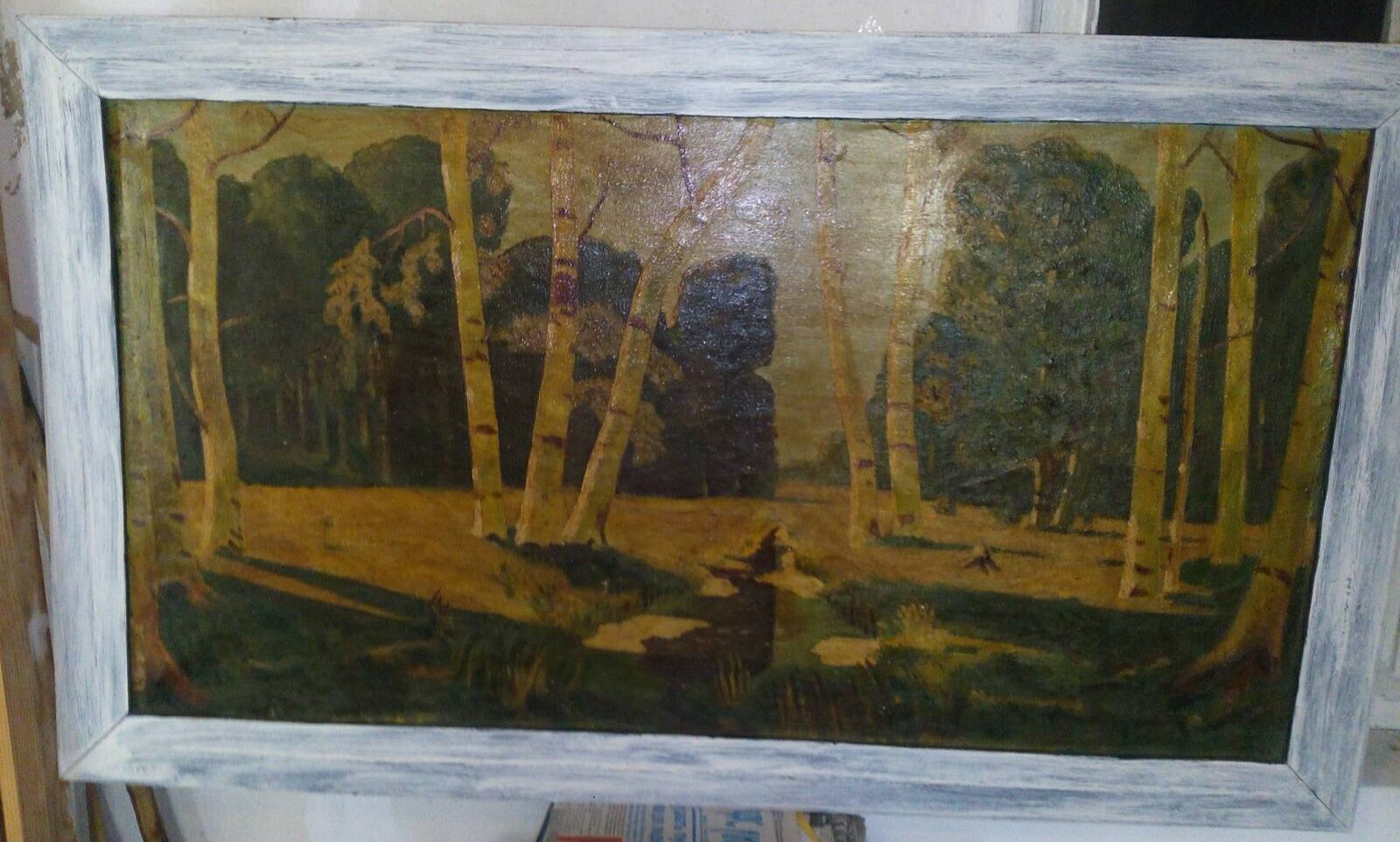 Картина на холсте в деревянной рамке
