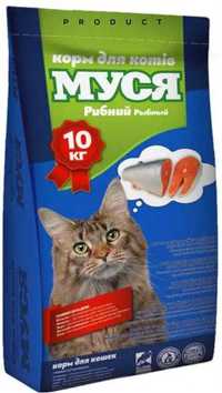 Сухой корм Муся для взрослых кошек, Рыба 10 кг