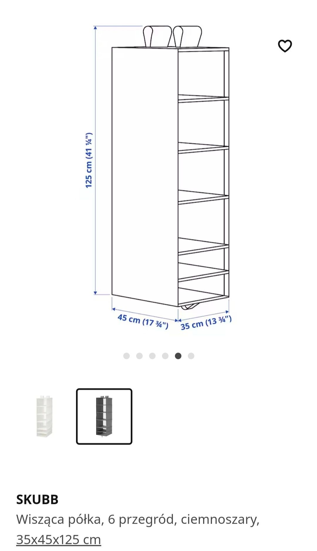 Wisząca półka do szafy SKUBB Ikea