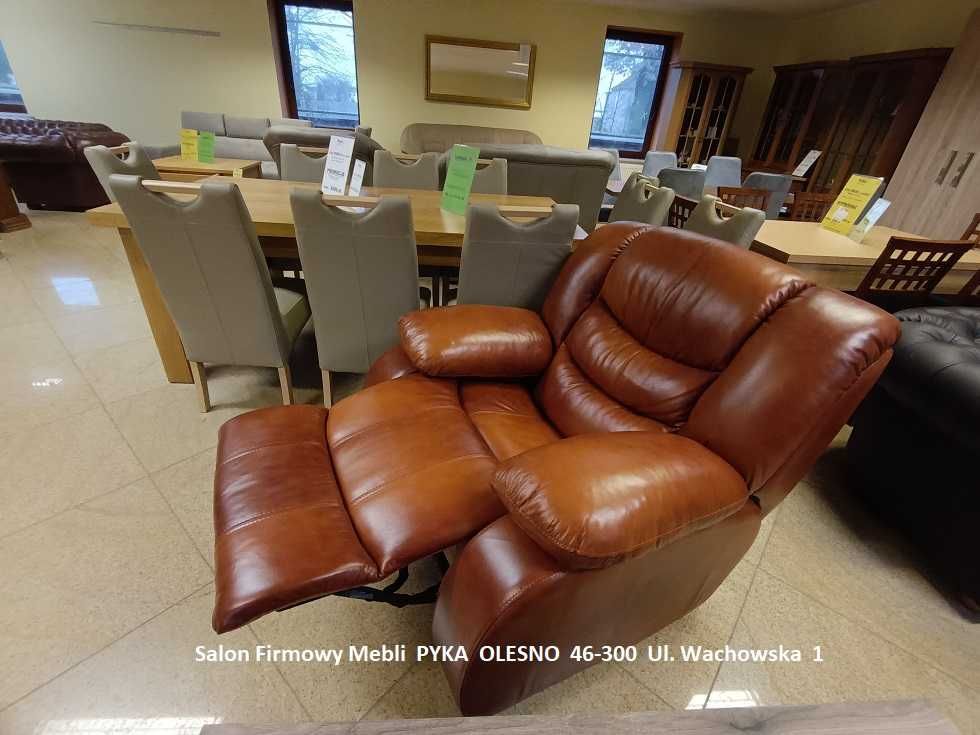 Nowy Komplet REGAN, Skóra Naturalna, Wyprzedaż -30%=Meble Pyka Olesno