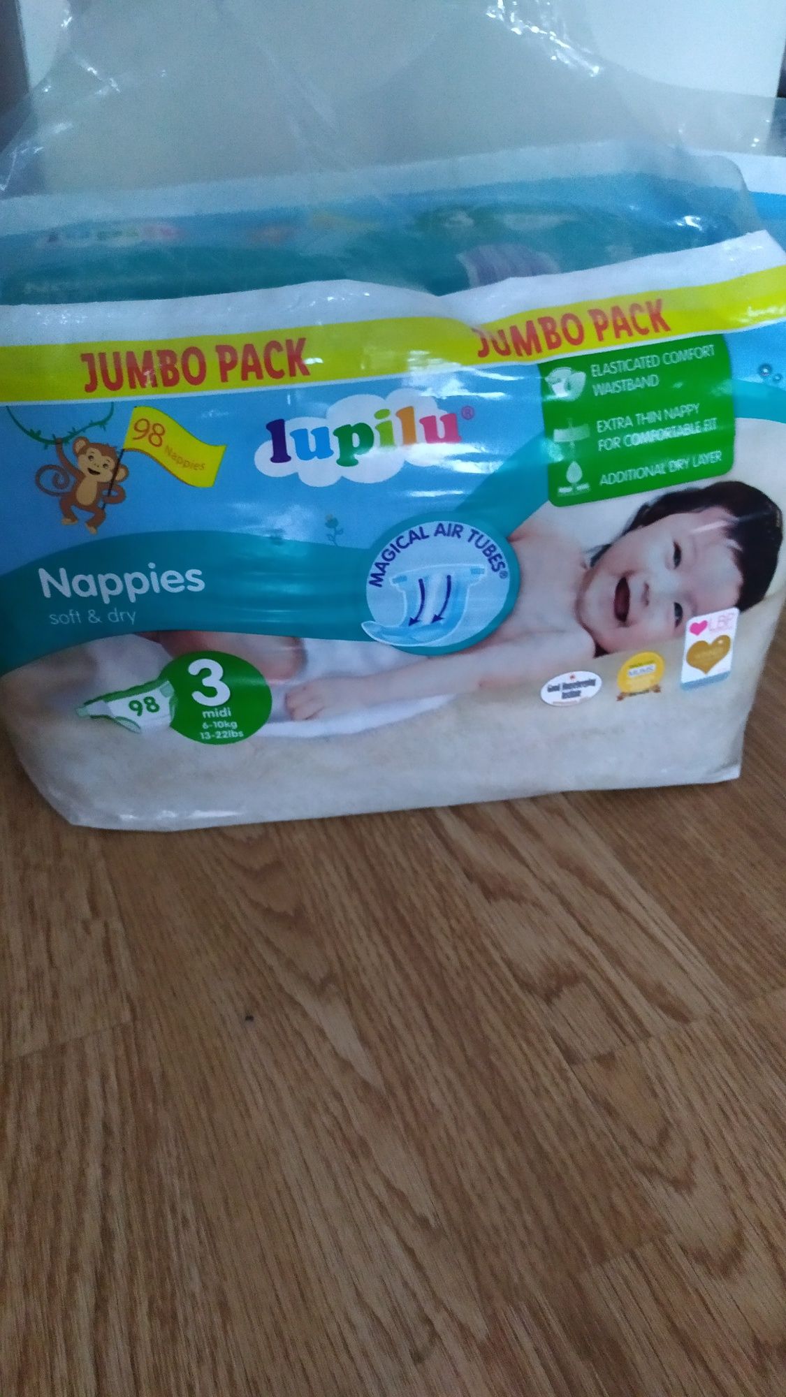 Lupilu 98 штук лупілу 3 Midi подгузники 6-10 кг Jumbo pack