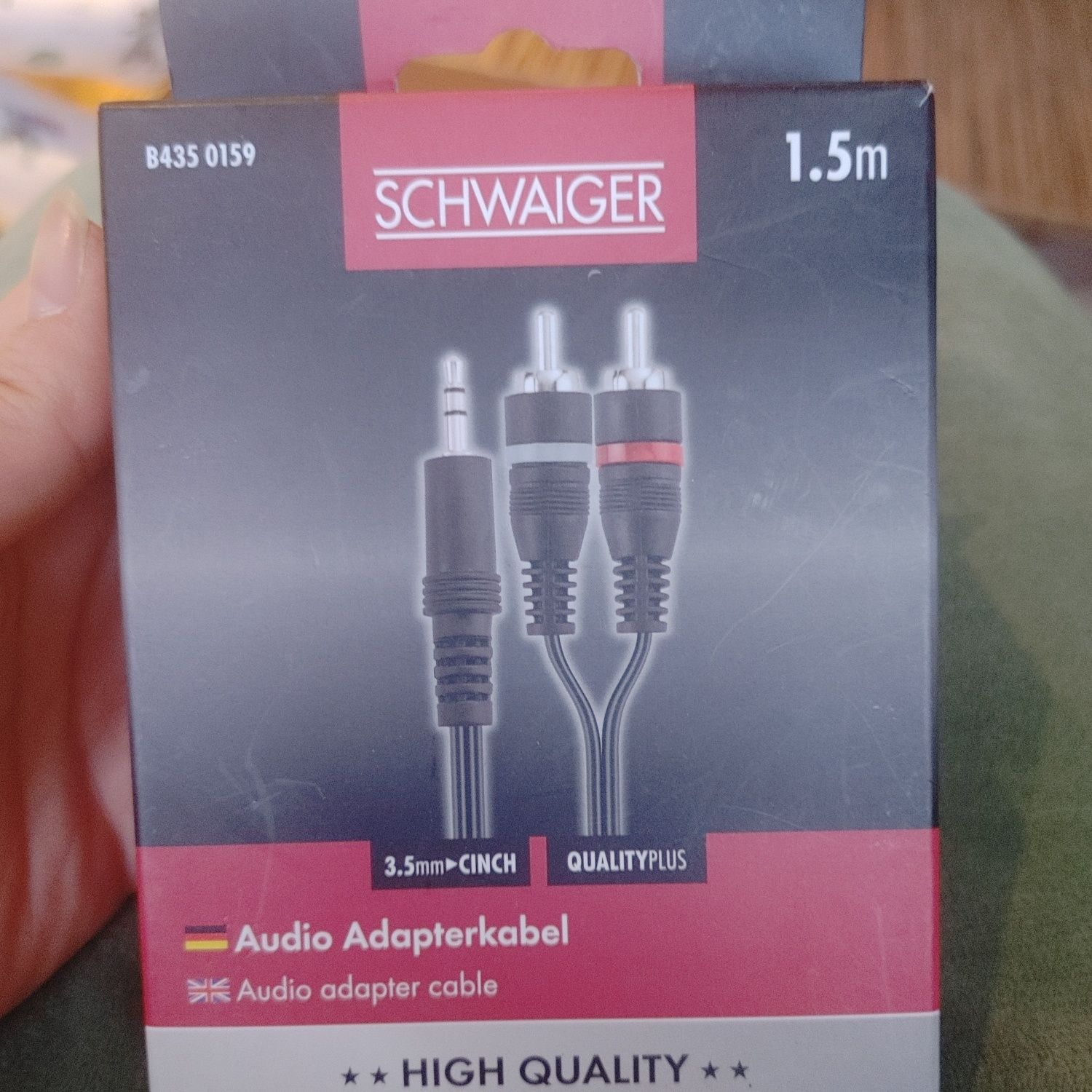 SCHWAIGER KABEL JACK 3,5 - 2X RCA CINCH przewód audio 1.5m