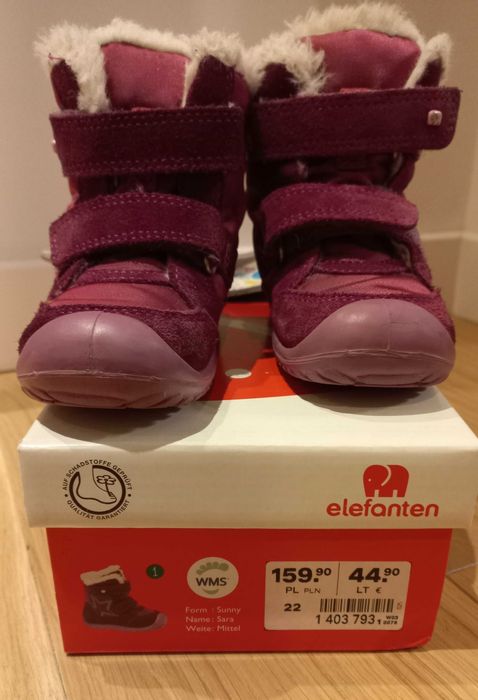 Buty zimowe elefanten 22 dla dziewczynki
