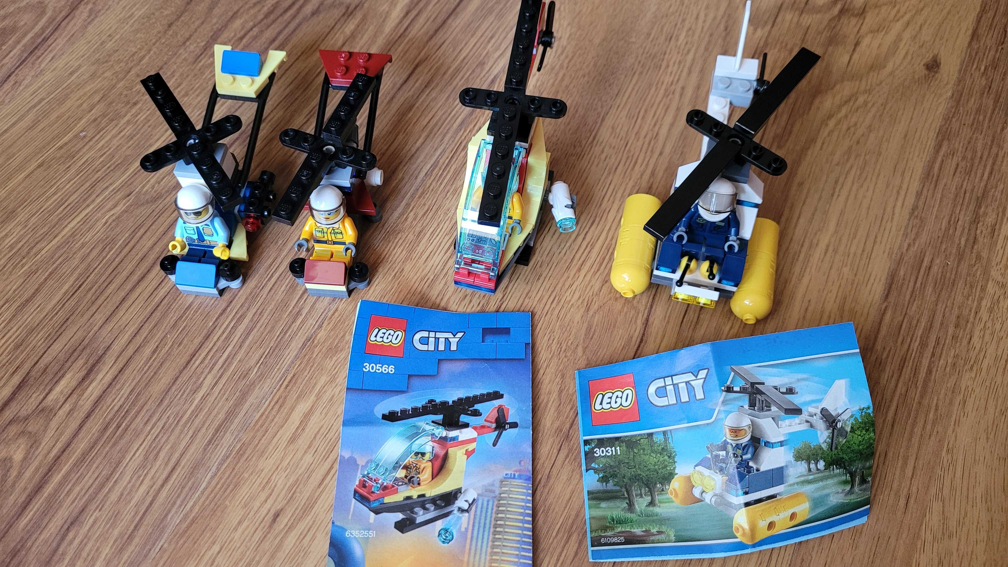 LEGO 4 mini zestawy helikoptery policja straż 30311
