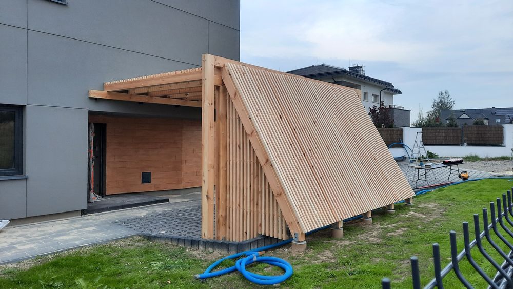 Nowoczesne pergole zabudowa tarasów wiata ażurowa pergola lamelowa
