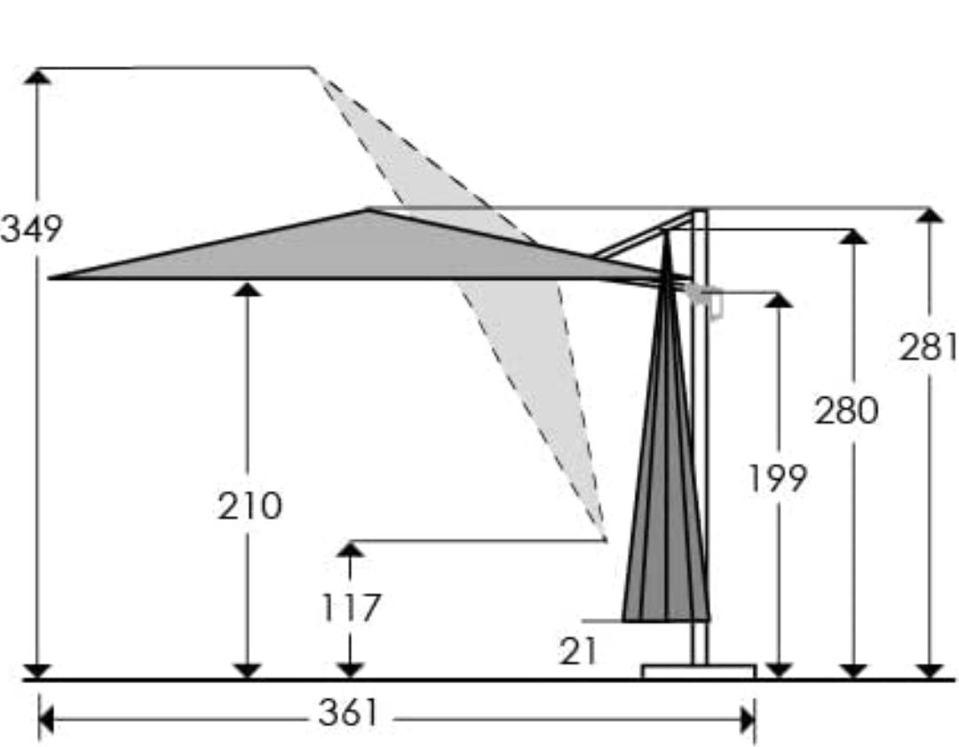 Schneider Parasol Biały Rhodos 400 x 3