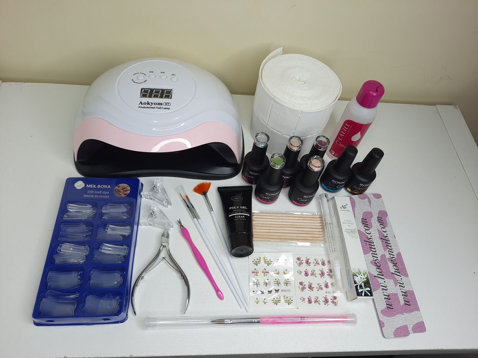 Duży zestaw do paznokci wszystko nowe lampa akrylgel