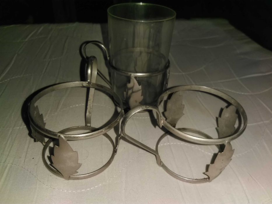 Koszyczek Uchwyt do szklanka PRL Szklanka szklanki 3 rodzaje za sztukę