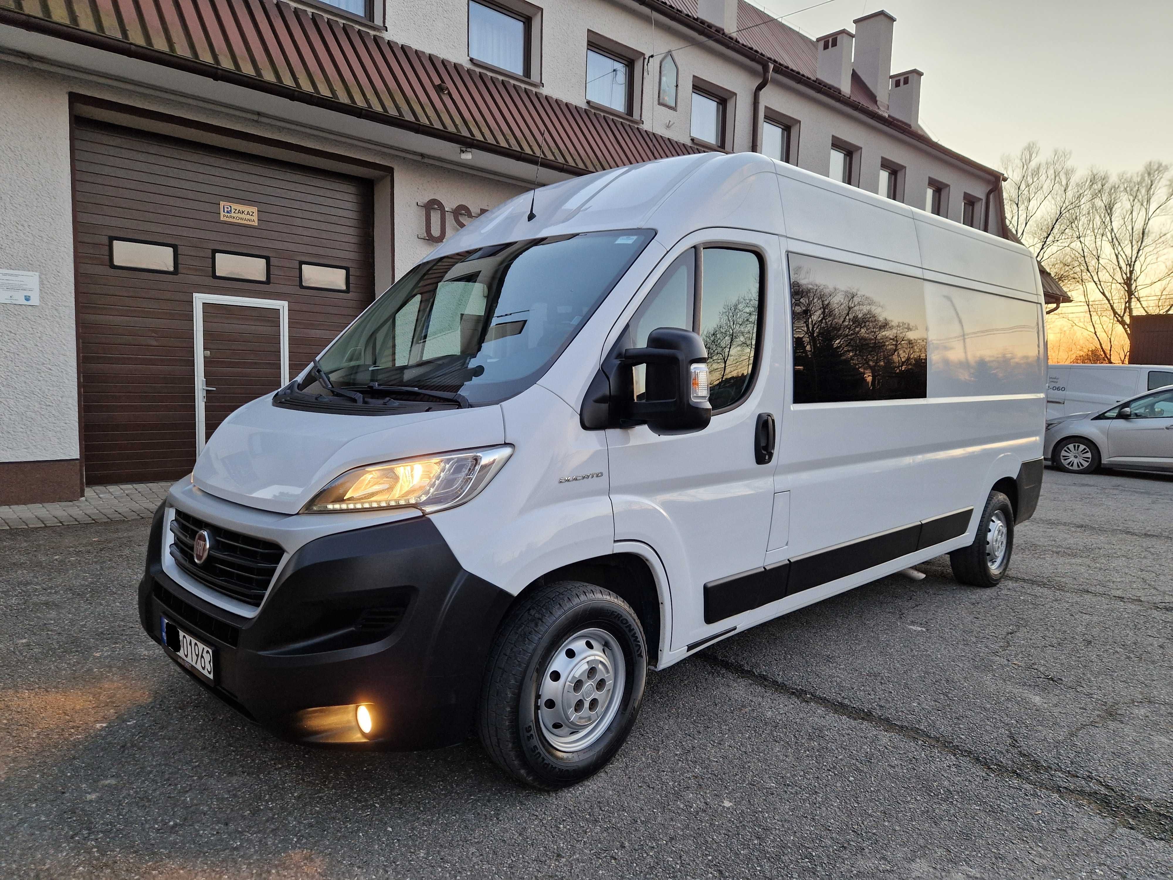 Fiat Ducato Furgon 6 Osób L3H2 Brygadówka Krajowy 1 Wł Hak F-Vat 23%