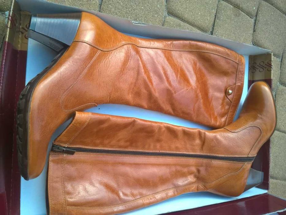 NOWE Buty-Kozaki KOWBOJKI 37 Naturalna skóra100% MIODOWY I-Klasa Gw.6m