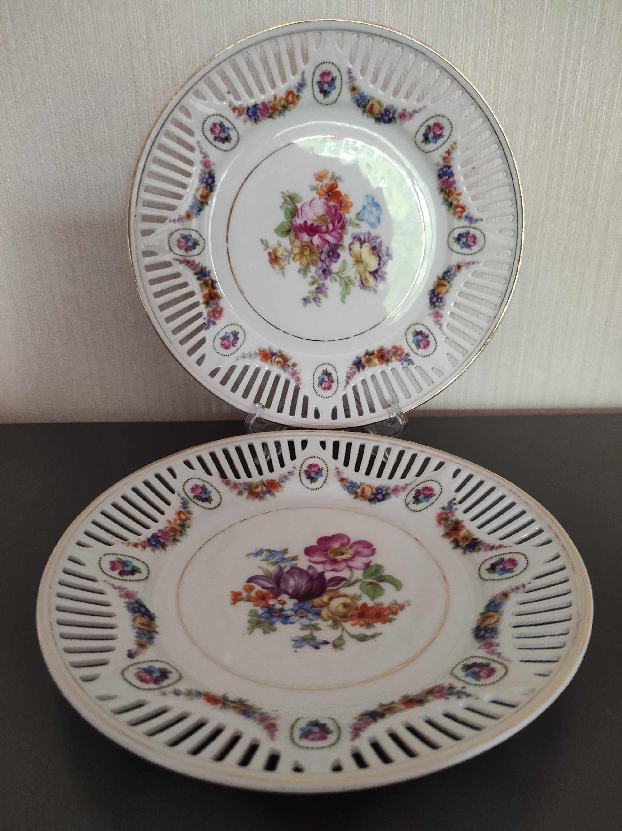 Paterki, talerzyki, stara porcelana, 2szt