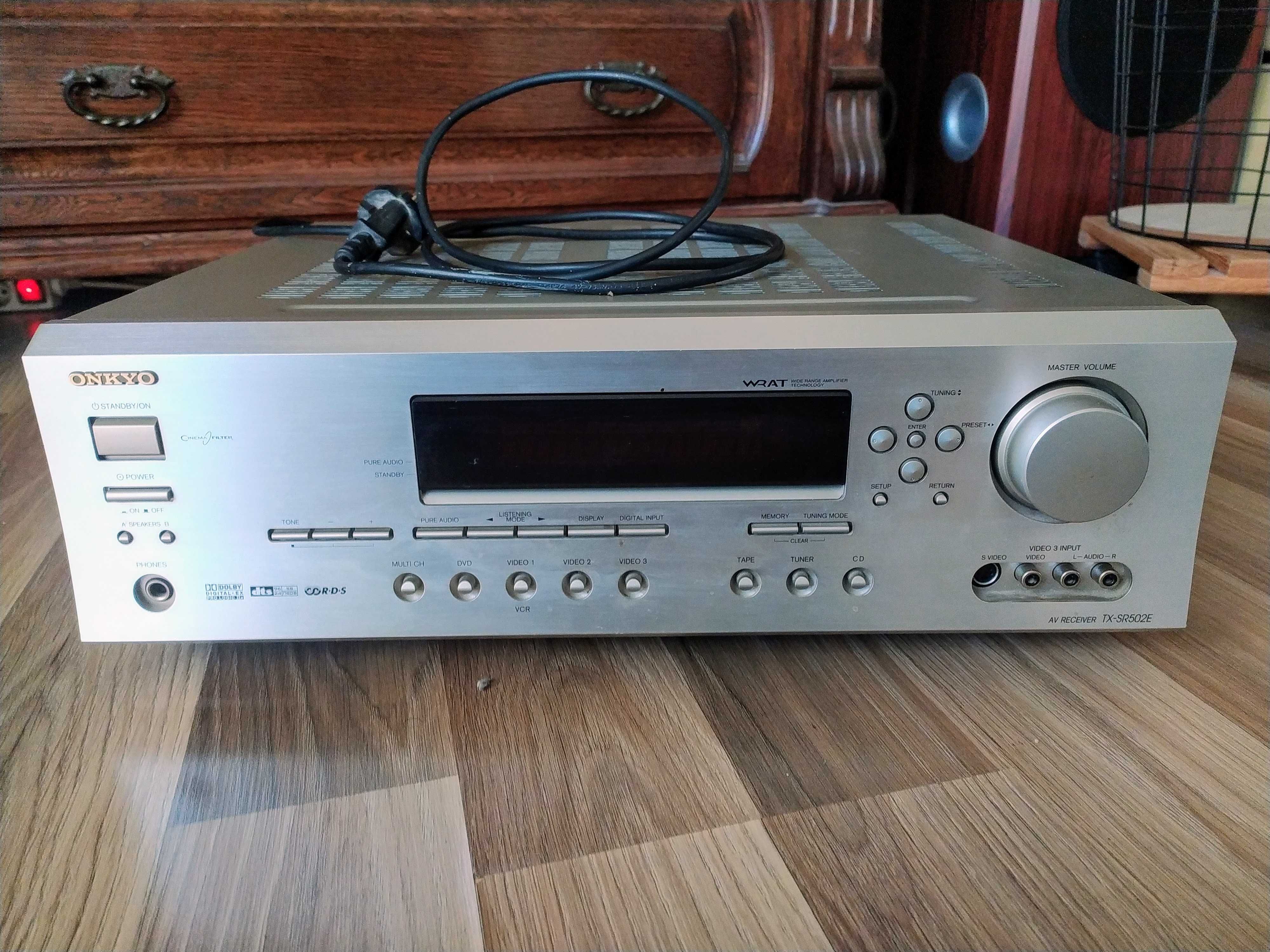 Amplituner Onkyo TX-SR502E + zestaw głośników M-Audio 150W/100W/80W