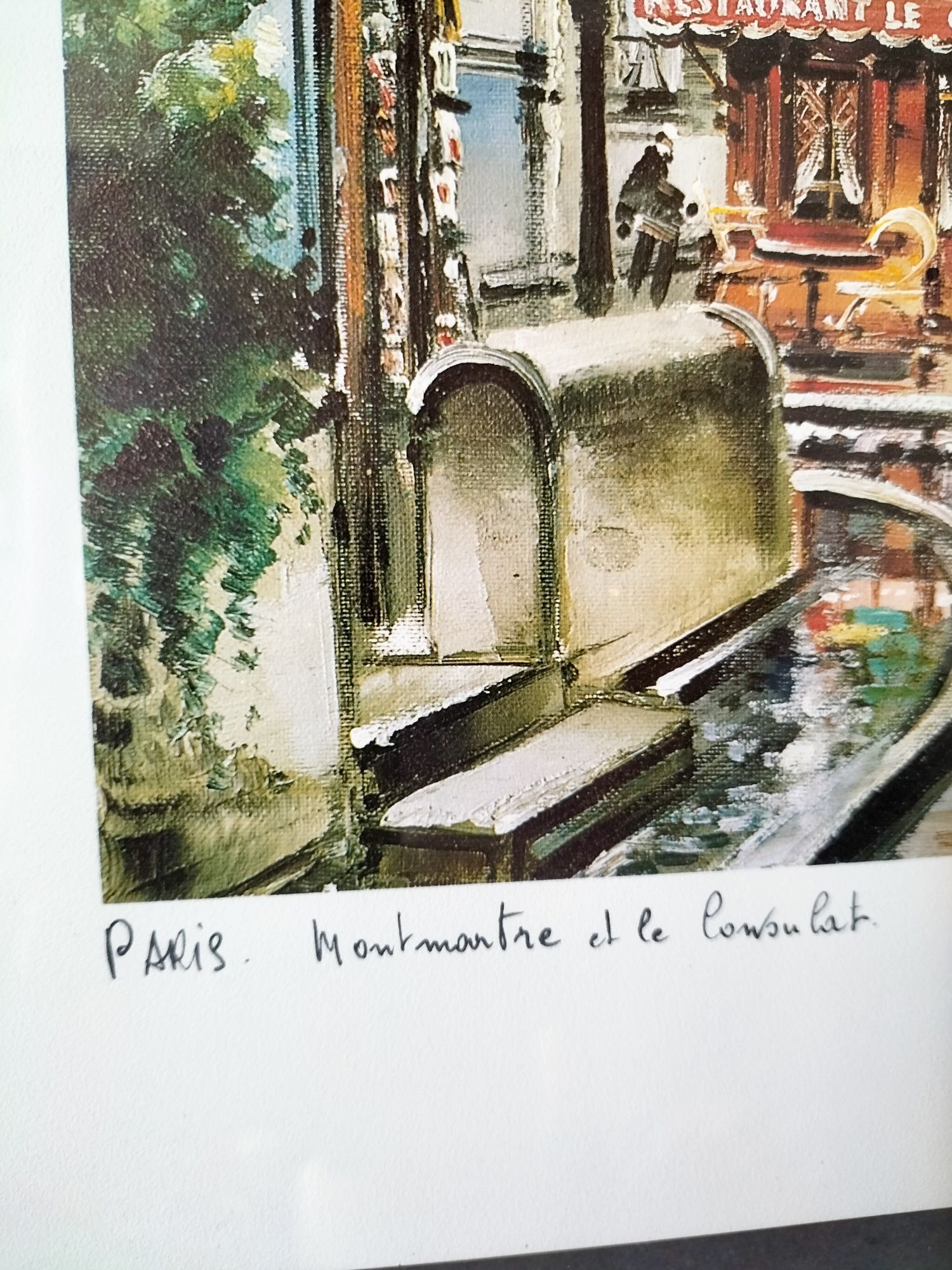 Maurice Legendre Paryż Montmartre i Le Consulat grafika wydruk 1981
(