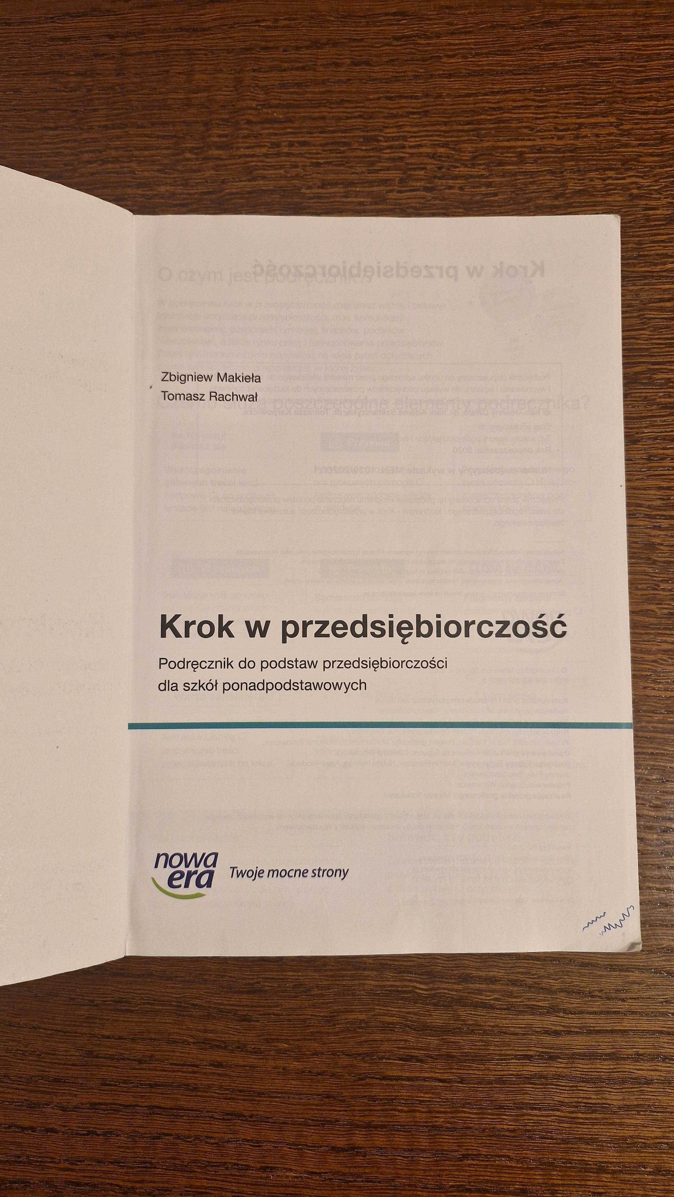 Krok w przedsiębiorczość. Podręcznik dla szkół ponadpodstawowych.