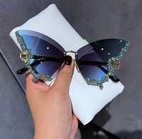 Okulary przeciwsłoneczne damskie w kształcie motyla