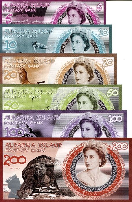 Banknoty Aldabra Islands.