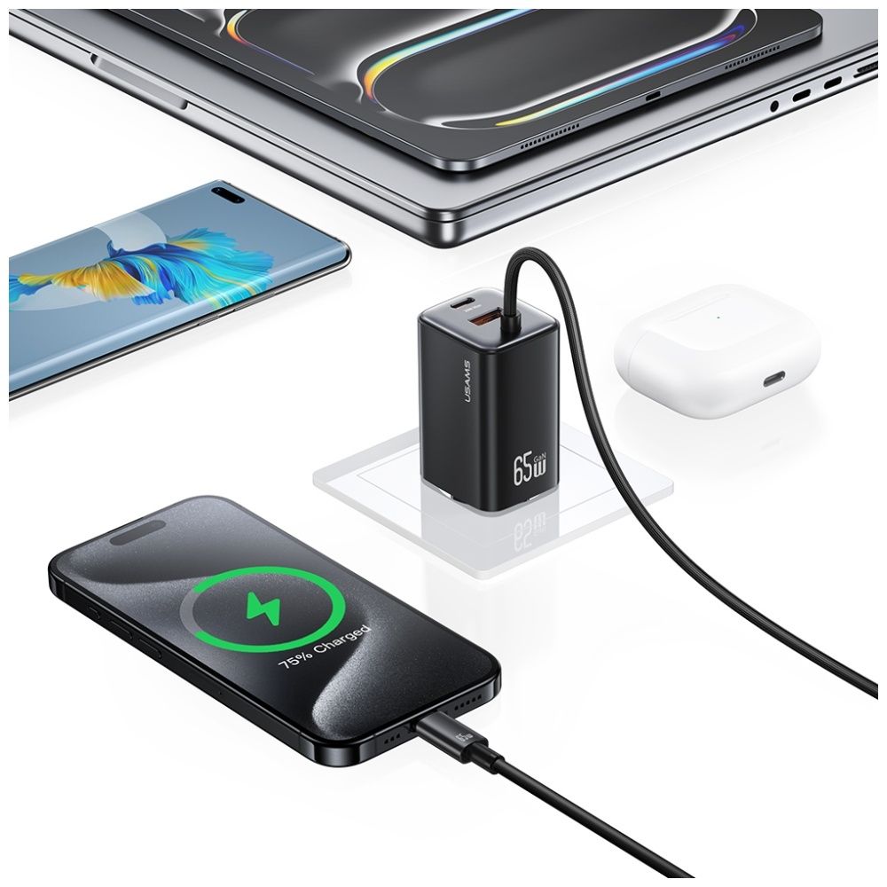 Ładowarka sieciowa USAMS JC Series CC266 65W GaN Fast Charger 2xUSB-C