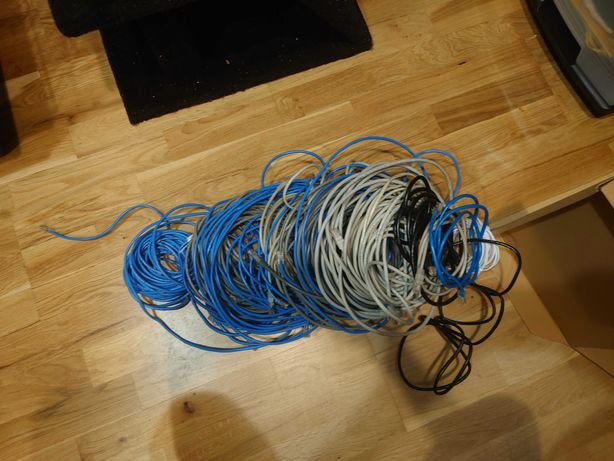 Około 80m kabla ethernet sieciowy internet różne długości