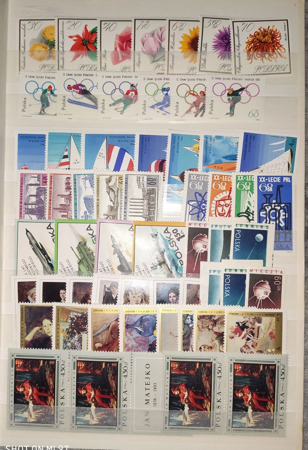 Zestaw znaczków pocztowych polskich